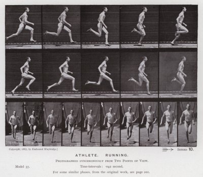Den mänskliga figuren i rörelse: idrottare, löpning (s/v foto) av Eadweard Muybridge