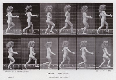 Den mänskliga figuren i rörelse: barn, löpning (s/v foto) av Eadweard Muybridge
