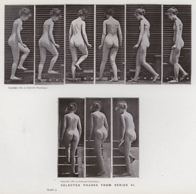 The Human Figure in Motion: Valda faser från serie 41 (s/v foto) av Eadweard Muybridge