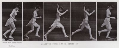 The Human Figure in Motion: Valda faser från serie 54 (s/v foto) av Eadweard Muybridge