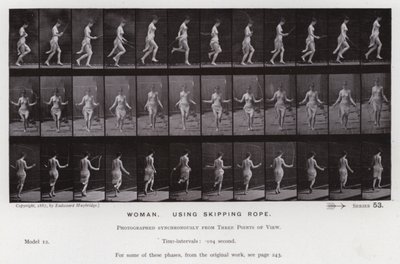 Den mänskliga figuren i rörelse: Kvinna med hopprep (s/v foto) av Eadweard Muybridge