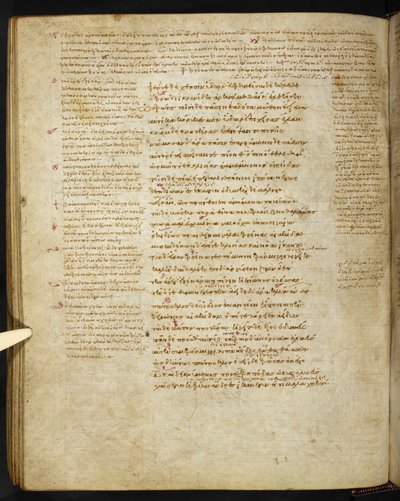 Burney 86, c.86v från Townley Homer (vellum) av Eastern Mediterranean School