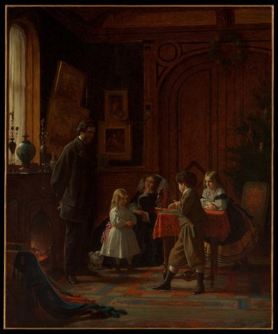 Jultid, familjen Blodgett av Eastman Johnson