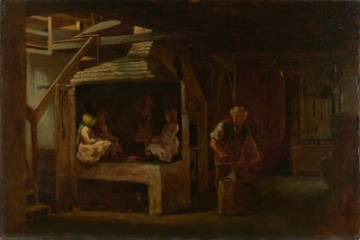 The Blacksmith Shop (olja på pressad träfiberskiva) av Eastman Johnson