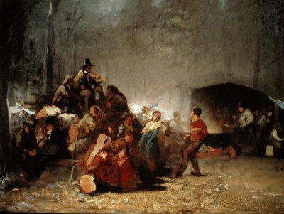 Festen i Maple Sugar Camp, ca 1861-66 (olja på duk) av Eastman Johnson