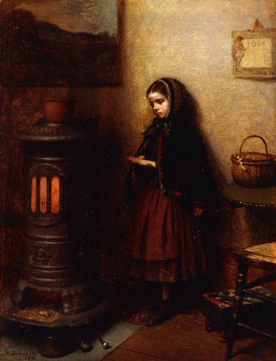 Värmer hennes händer, 1862 av Eastman Johnson