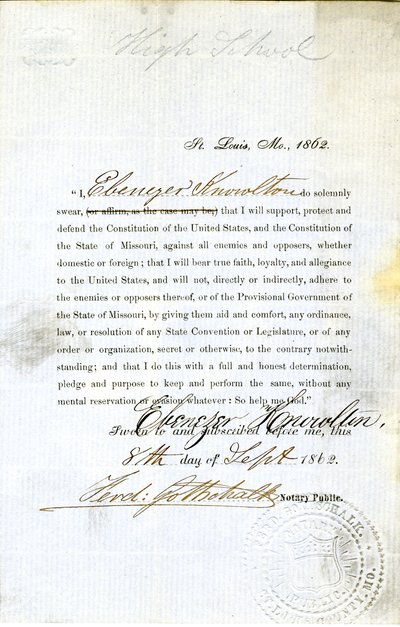 Lojalitetsed av Ebenezer Knowlton i Missouri, grevskapet St. Louis av Ebenezer Knowlton