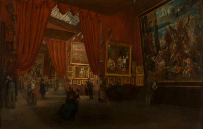 Utställning av verk av Eugène Delacroix, på galleriet Martinet, boulevard des..., 1864. av Ed. Albertini