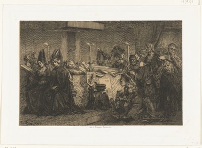 Maria av Bourgogne på sin ståtliga säng av Edgar Alfred Baes