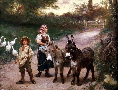 Bondebarn med åsnor av Edgar Bundy