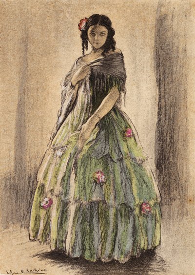 Illustration till Madame Bovary av Gustave Flaubert (färglitografi) av Edgar Chahine