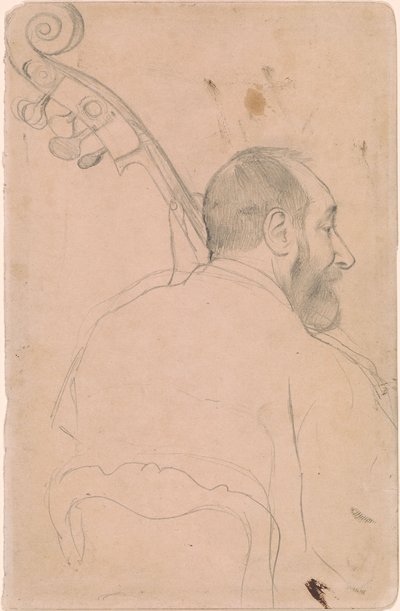 Achille Gouffe, kontrabasist på Parisoperan av Edgar Degas