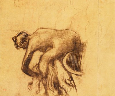 Efter badet, kvinna som torkar sig, 1890-talet av Edgar Degas