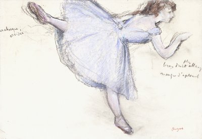 Arabesque-dansare i profilvy, 1885-90 av Edgar Degas