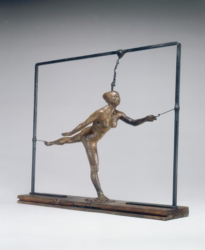 Arabesque över höger ben, vänster arm fram, ca. 18851890. av Edgar Degas