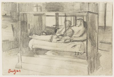 Vid Louvren: Den etruskiska sarkofagen, c.1879 av Edgar Degas