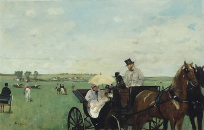 På hästkapplöpningarna på landsbygden (Aux courses en province) av Edgar Degas