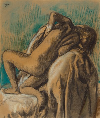 Vila efter badet av Edgar Degas