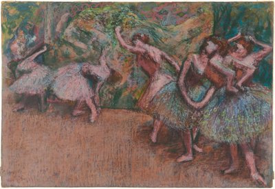 Balettscen, ca 1907 (pastell på grönaktigt genomskinligt kalkerpapper) av Edgar Degas