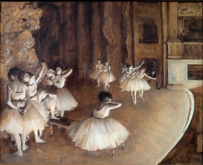 Balettrepetition på scenen av Edgar Degas