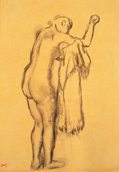 Badaren torkar sig själv av Edgar Degas