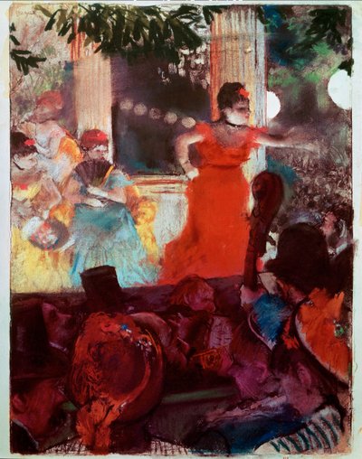 Cafe Concert aux Ambassadeurs (olja på duk) av Edgar Degas