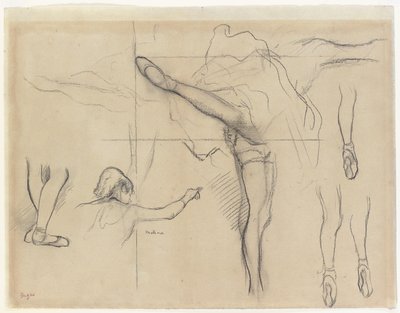 Dansare - sex skisser av Edgar Degas