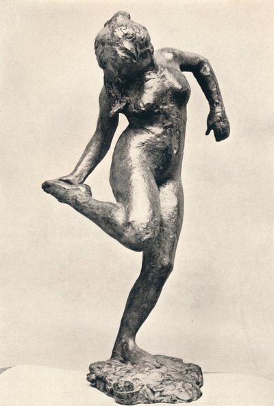 Dansare tittar på sin högra fotsula, c1900 av Edgar Degas