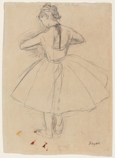 Dansare stående, bakifrån; Stående dansare, bakifrån, 1872-1873 av Edgar Degas
