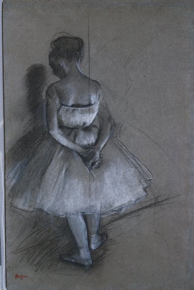 Dansare som står med händerna i kors bakom ryggen, 1874 av Edgar Degas