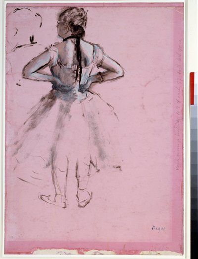 Dansare från ryggen, händerna på höfterna Essence på rosa papper av Edgar Degas (1834-1917) 1873 Dim. 0,39 x 0,27 cm Paris, Louvren av Edgar Degas