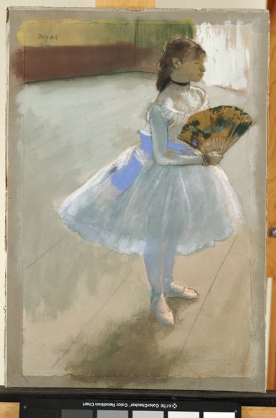 Dansare med fläkt, ca 1879 (pastell på papper) av Edgar Degas
