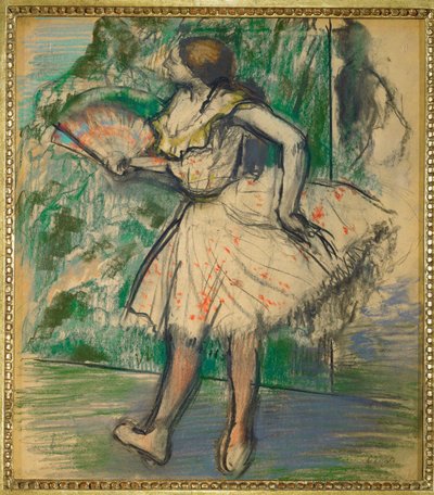 Dansare med solfjäder (pastell) av Edgar Degas