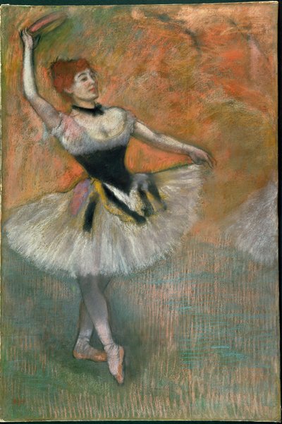 Dansare med tamburin (pastell på papper) av Edgar Degas