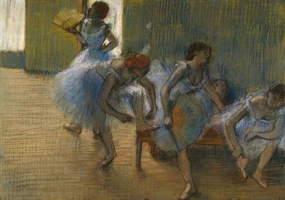 Dansare på en bänk, ca 1898 (pastell på papper) av Edgar Degas