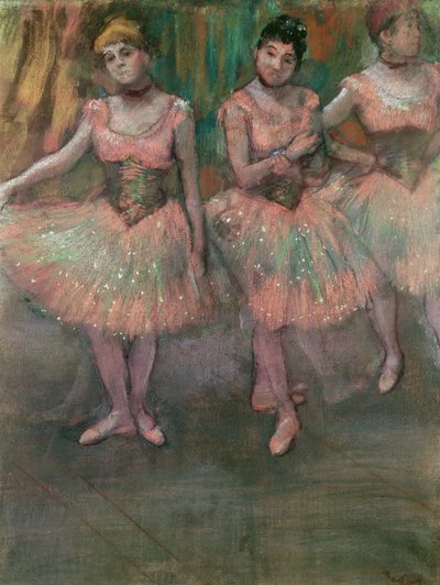 Dansare som bär laxfärgade kjolar av Edgar Degas