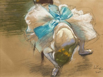 Dansare som knyter sin toffel, 1887. av Edgar Degas