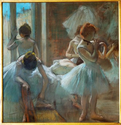 Dansare i vila (pastell) av Edgar Degas