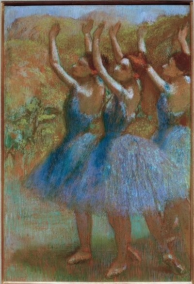 Tre dansare i blått av Edgar Degas