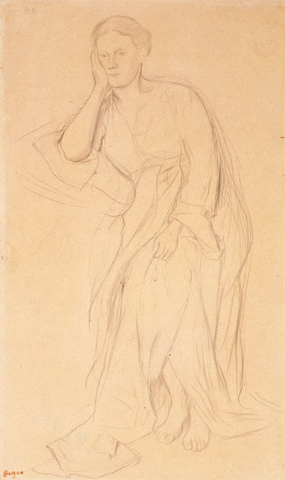Eugenie Fiocre, studie åt Mlle Fiocre i baletten The Source, ca 1867 av Edgar Degas