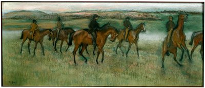 Utövande kapplöpningshästar, c1880. av Edgar Degas