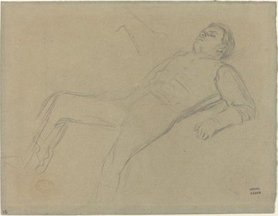 Fallen Jockey-studie för Scene from the Steeplechase: The Fallen Jockey, ca. 1866. av Edgar Degas