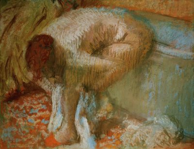 Kvinna som torkar fötterna efter badet av Edgar Degas