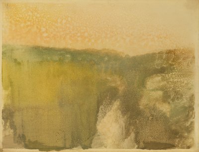 Grönt landskap, ca 1890 (monotyp på papper) av Edgar Degas