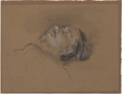 ”Den fallne jockeyns huvud” (studie till ”Scen från hinderloppet: Den fallne jockeyn”) av Edgar Degas