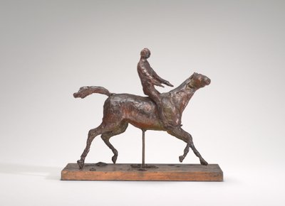 Häst som galopperar, vrider huvudet åt höger, fötterna rör inte marken, mitten av 1870-talet. av Edgar Degas