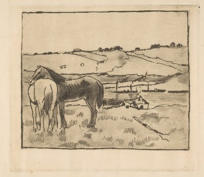 Hästar på ängen, 1891-92. av Edgar Degas
