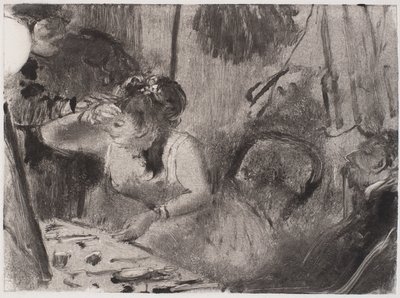 Intimitet, c. 1877-80 (monotyp i svart) av Edgar Degas