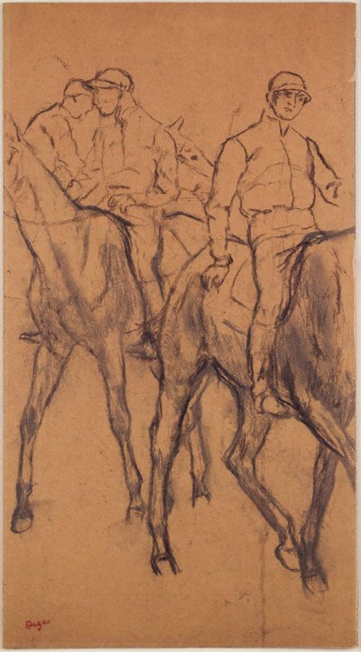 Jockeyer på hästar av Edgar Degas