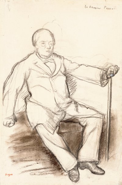 Jules Perrot, studie för Dansaren Perrot, sittande, ca 1880 av Edgar Degas